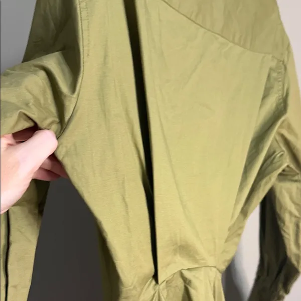 En Saison Hardin Olive Green Shirt Dress Small NWT Cotton Button Front Chic‎ - Image 13