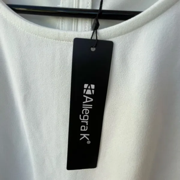 NWT Allegra K size L A line dress ruffled hem cap sleeves. - Image 6