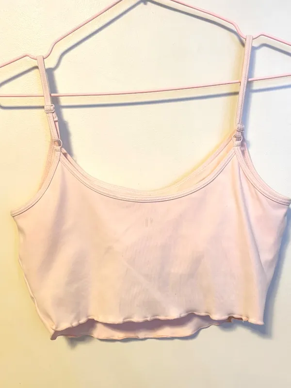 Pacsun Bra Free Built In Bra Padded Stretch Cami Tank Top Light Pink Womens S - Image 2