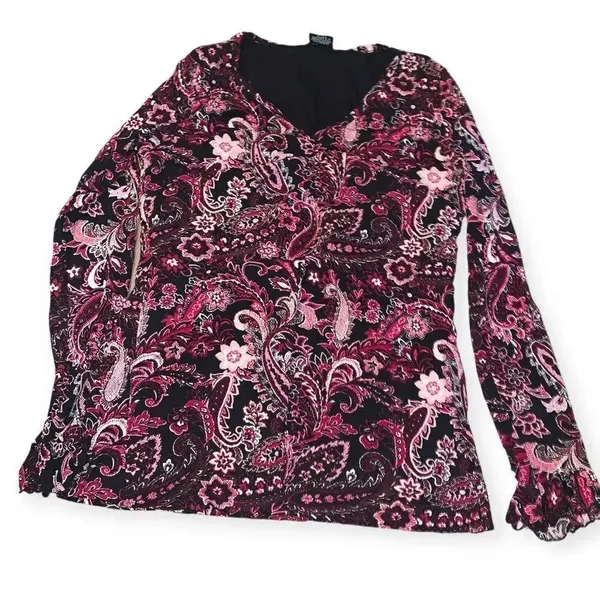 Vintage y2k floral paisley blouse - Image 2