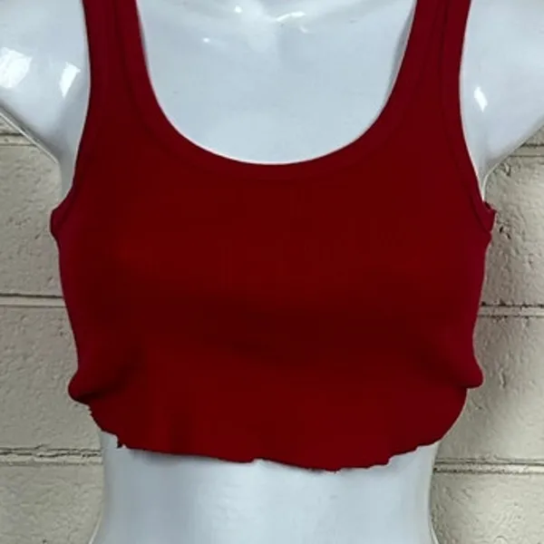 Brandy Melville Red Cropped Tank one size - Image 7