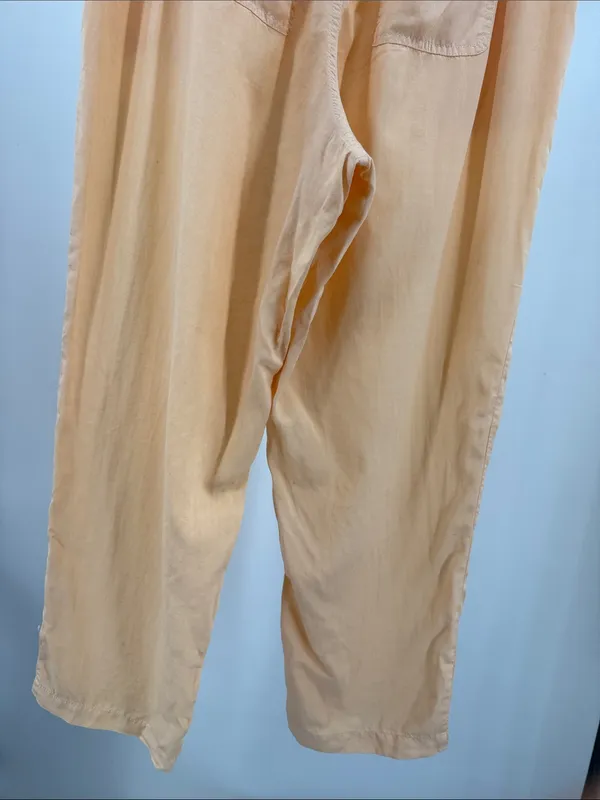 Wonderly Wide Leg Pants XL peach lightweight flowy pull on spring summer beach - Image 8