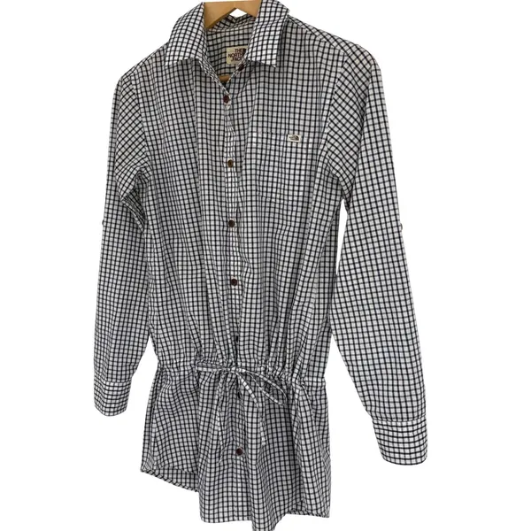 Rare The North Face Coolmax Cinch Waist Hiking Shirt 85/US SM‎ Gingham Korea - Image 3