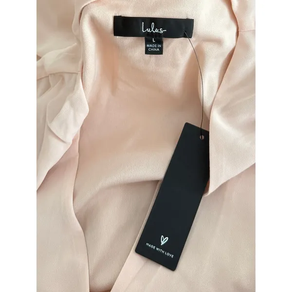 Lulus Wondrous Water Lilies Blush Pink Maxi Dress size Large NWT - Image 3