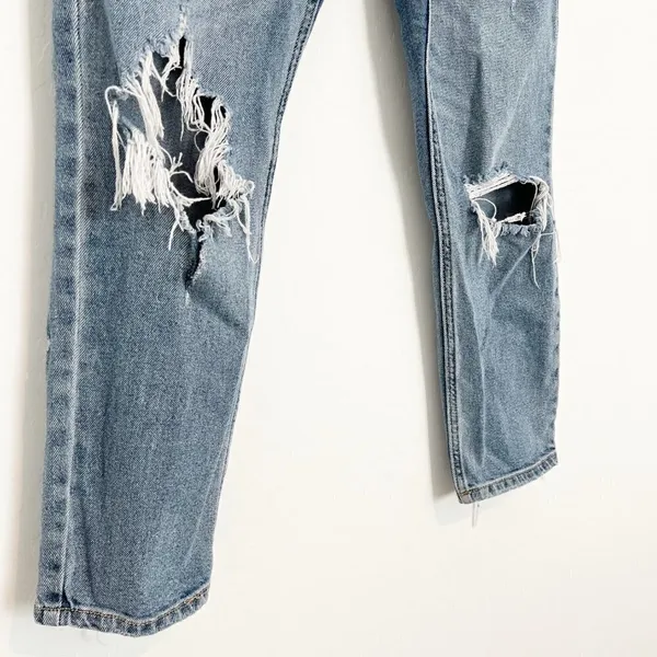 Abercrombie High Rise Distressed Mom‎ Jeans 28 Grunge Punk Retro Slouchy 90s - Image 3