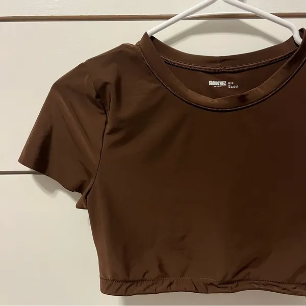 Aerie Smoothiez Brown Crop Top - Image 4