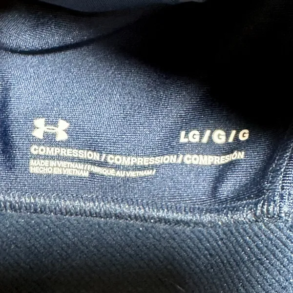 Under Armour Project Rock‎ Sports Bra Navy Paint Splatter Brahma Bull Large LG - Image 3