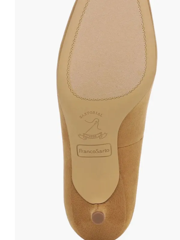 NEW Franco Sarto Linza Square Toe Pump 7 M, WARM CAMEL Kitten Heel - Image 7