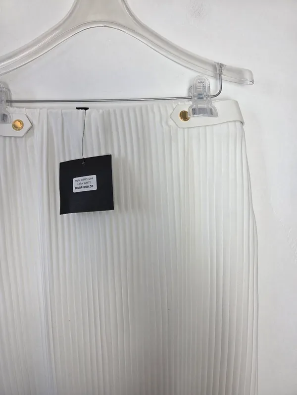 NEW Marc New York White Midi Skirt Pleated Formal Church Wedding Bridal Medium - Image 2
