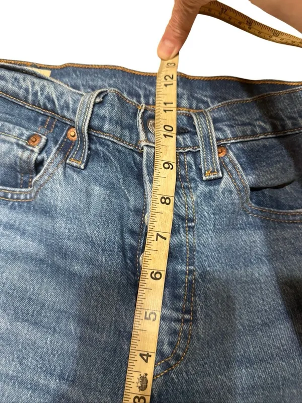 Levi's Premium 501 Skinny Jeans Womens 27x27 Big E Medium Indigo Wash Button Fl - Image 6