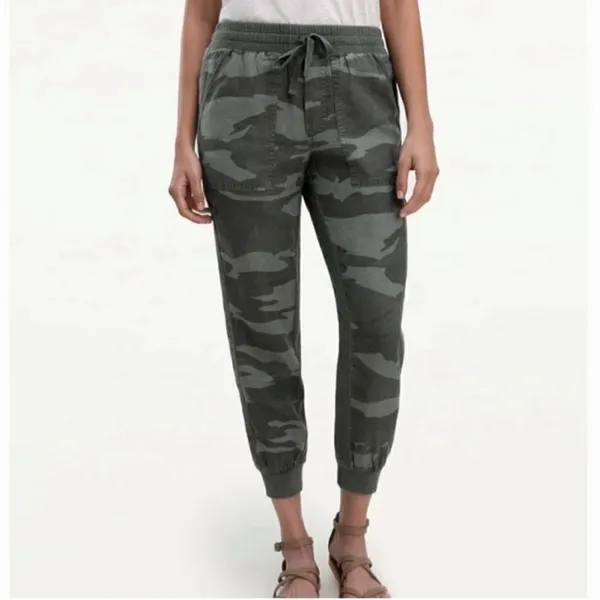 Splendid Army Green Camo Print High Rise Jogger Pants - Image 3