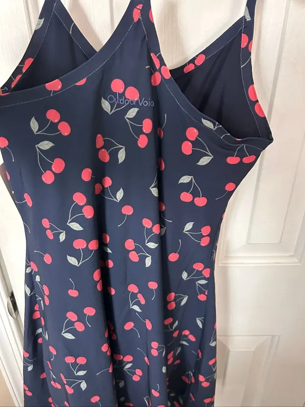 Outdoor Voices Navy Blue Cherry Print Strappy Mini Dress extra Small XS new shor - Image 7