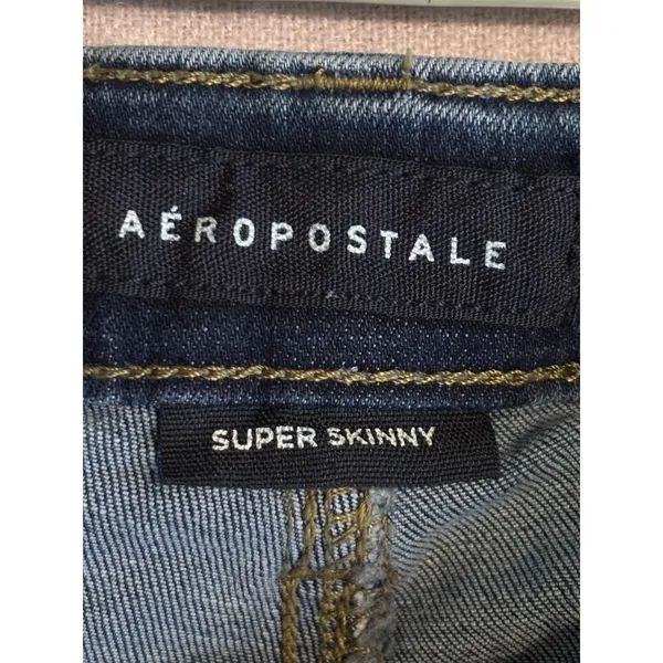 Aeropostale Light‎ Super Skinny Mid Rise Distressed Denim Jeans Size 30x30 - Image 4