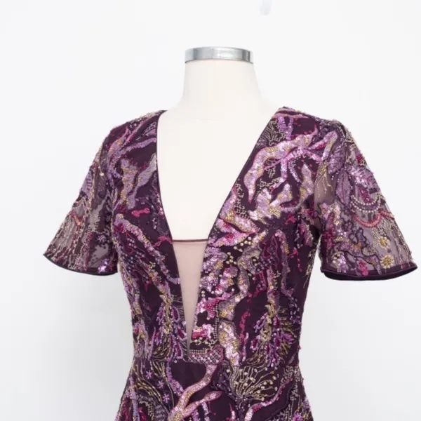Dress The Population Floral‎ Sequin Embroidery Mini Dress - Image 5