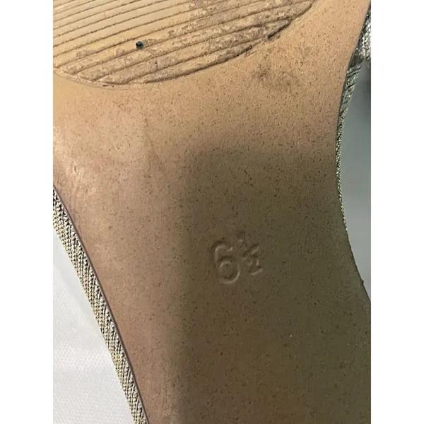 Kelly & Katie Gold Sparkle Open-toe Block Heel‎ Ankle Strap Size 6.5 S-206 - Image 7