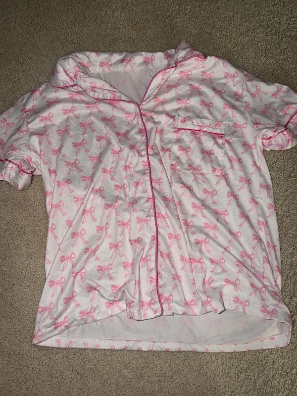 adorable pink bow pajama set - Image 3