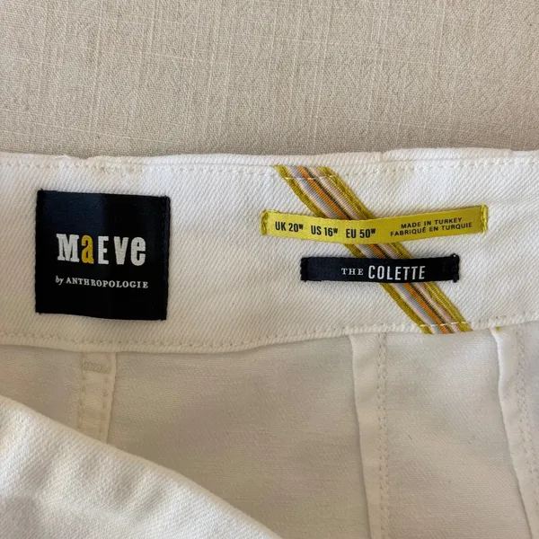 Maeve Anthropologie The Colette Wide Leg Crop Pants Women 16W White - Image 8