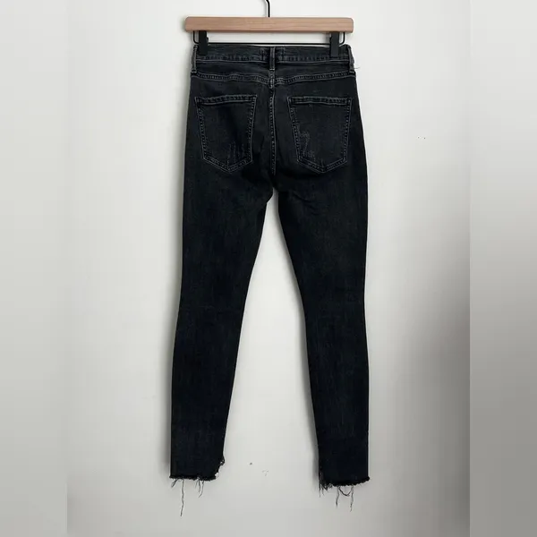 Agolde grey Feel Good denim pants raw hem 27 - Image 2