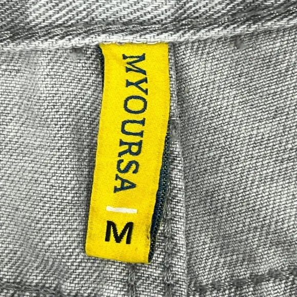 Light Gray Wash Wide Leg‎ Jeans Sz Medium Faded Relaxed Trendy Casual Retro NEW - Image 3