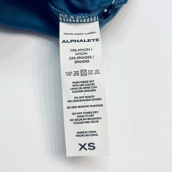 Alphalete Alphalux Sports Bra Women XS Supreme‎ Blue High Neck Racerback Gym Top - Image 6