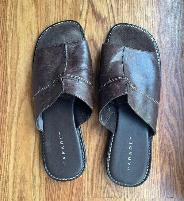 Parade leather Slip on Slippers Brown Size 10 - Image 2