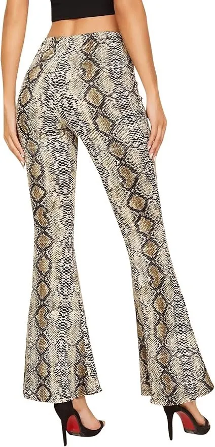 WDIRA Snakeskin Print Stretchy Flare Leg Pants - Image 5