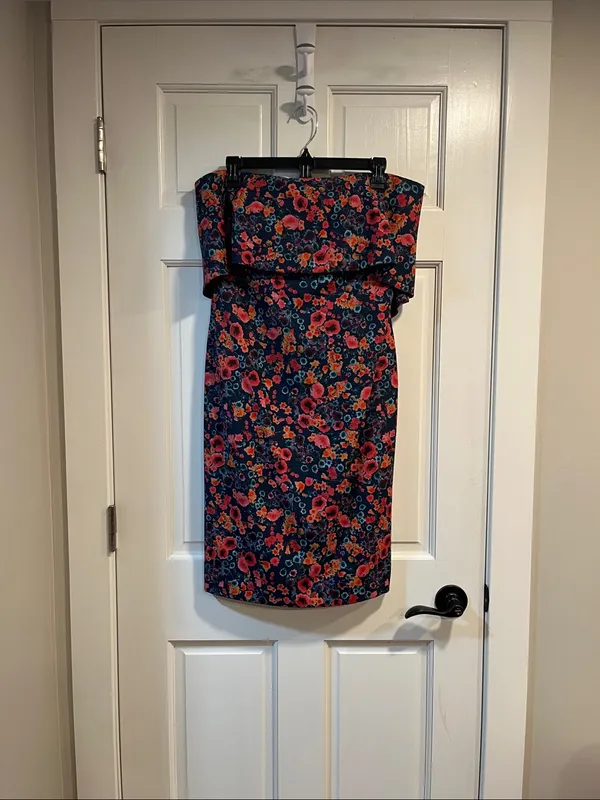 Badgley Mischka Floral Popover Sheath Dress Size 10 - Image 4