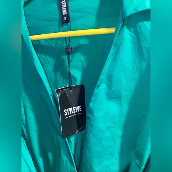STYLEWE Vibrant Green Long Sleeve Dress coat - Image 5
