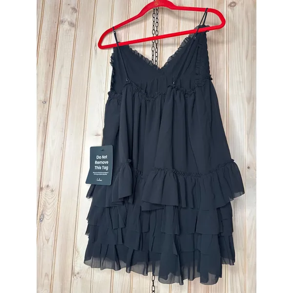 NWT Lulus Asuka Black Ruffled Tiered Mini Dress Party Night Out Swing Size M - Image 6