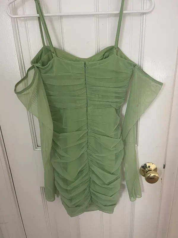 Oh Polly Green Long Sleeve Dress - Image 4