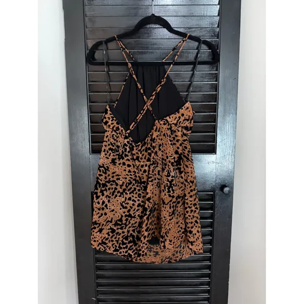 Lulus Intention Brown Leopard Burnout Velvet Print Dress Size M - Image 6