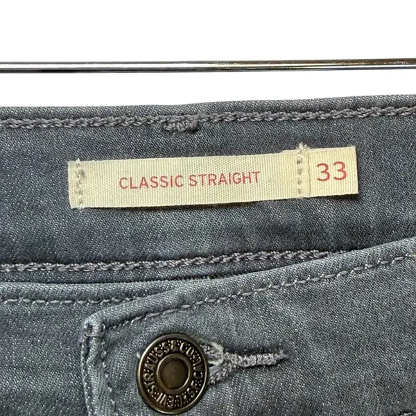 Levi Strauss Classic Straight Gray Jeans Women Wardrobe Staple Size 33 (16)‎ - Image 2