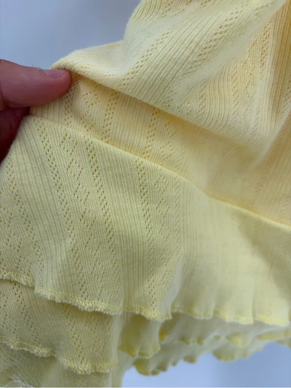 Edikted Yellow bohemian girly Ruffled Slip Dress with Pink Rose Accent size xs - Image 10