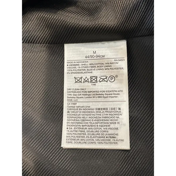 Banana Republic Textured Knit Double Breasted Coat Size M Black White Cotton - Image 8