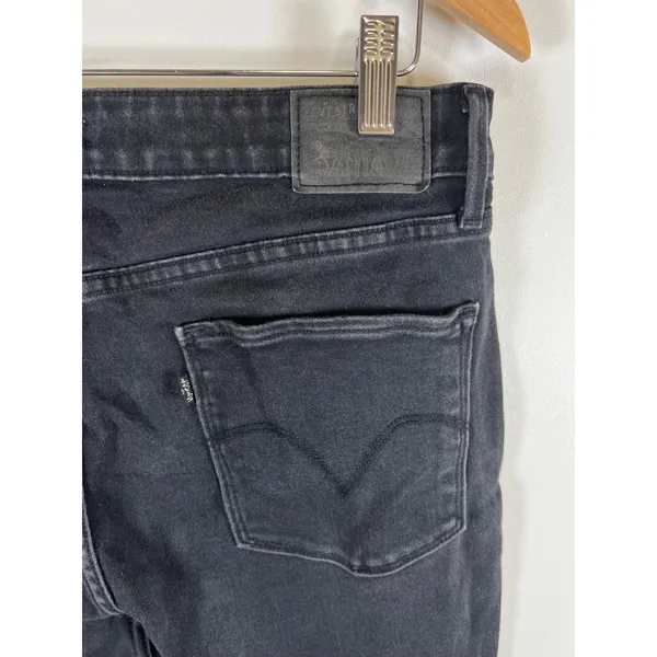 Levis Womens Mid Rise Skinny‎ Jeans Faded Black Denim Size 14 Classic Stretch - Image 8