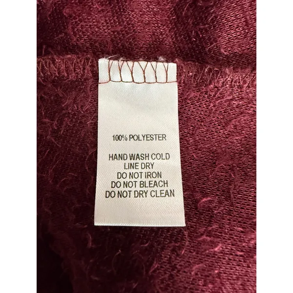 Lulus Burgundy Eyelash Knit Sweater Dress Womens Large Long Sleeve Fuzzy Tunic - Image 6