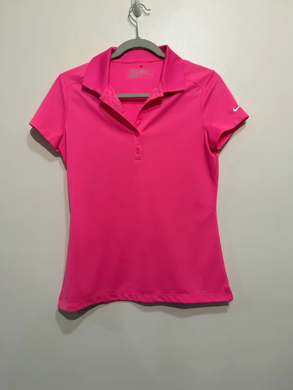 Nike Golf Tour Performance Dri-FIT Hot Pink Polo Shirt Women’s Size Small - Image 2