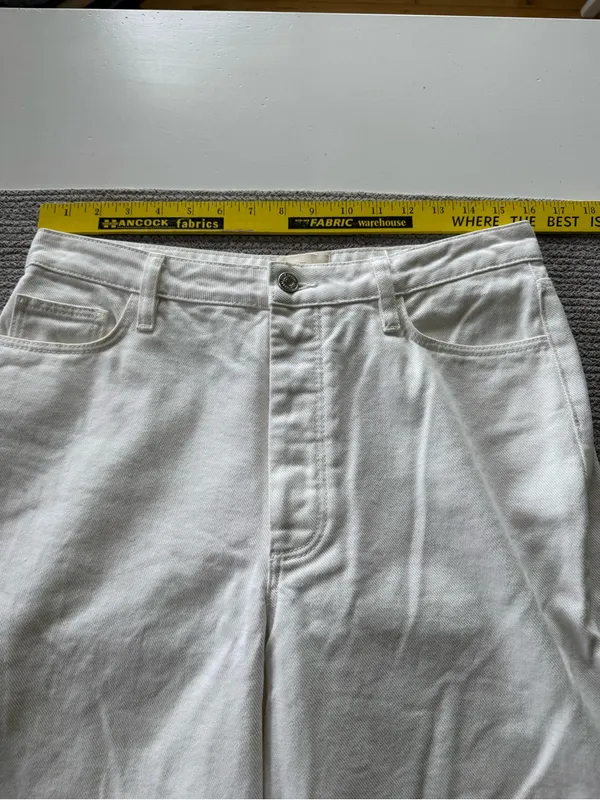 Sezane Wide Leg White Denim Jeans Size 40 or 8 - Image 11