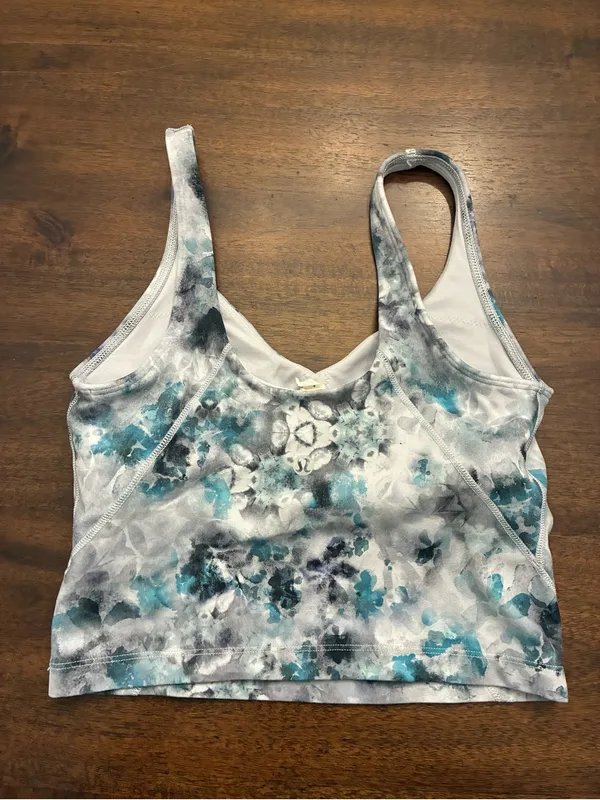 Lululemon Align Tank Top Size 4 Kaleidofloral Multi Gray Blue Bra - Image 4