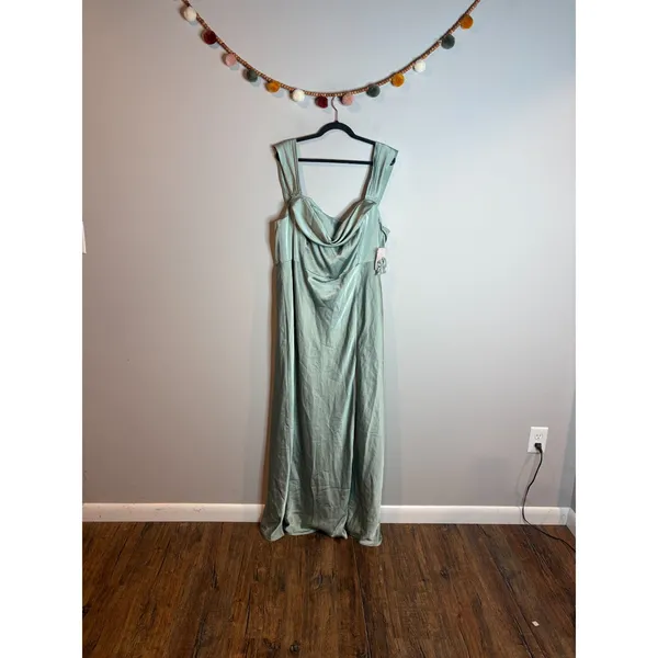NWT Birdy Grey Mia Matte Satin dress in Sage green - Image 2