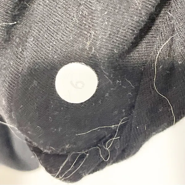 Lululemon Hoodie Womens Size 6 Solid Black Full Zip Jacket Thick Pockets Ruffle - Image 4