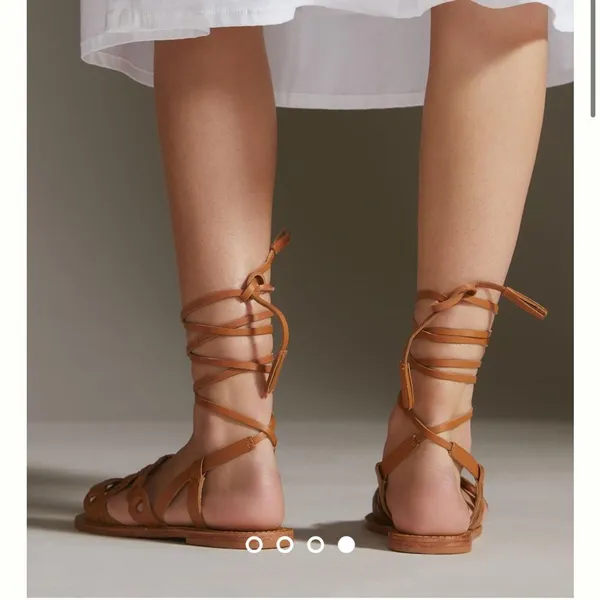 Pilcro Anthropologie NWOT Tie-Up Strappy Sandals Leather Size 7 - Image 4