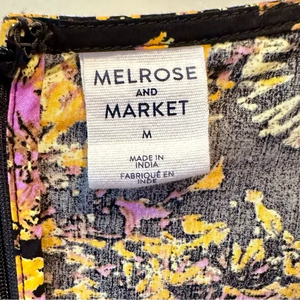 Melrose‎ and Market Womens Dress Black Purple and Gold V-Neck Lightweight Medium - Image 3