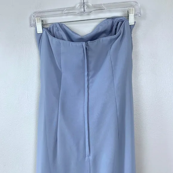 Jordan Y2K Light Blue Strapless Sparkle Chiffon Prom Bridesmaid Wedding Guest XS - Image 7