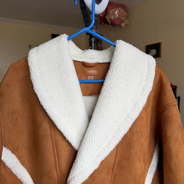 Mother The‎ Brrly Coat Wash Staying In Size Large Brown White Warm Coat Luxury - Image 11
