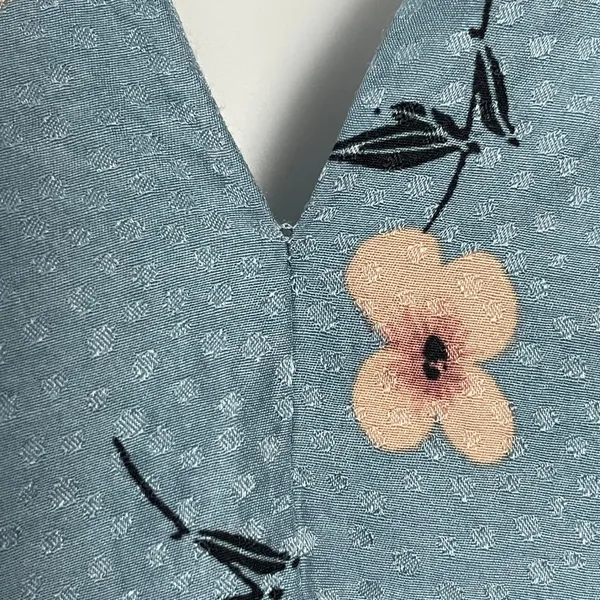 Rebecca Taylor Daniella Floral Blouse Dot Pattern Blue V-Neck Top Tie Cuff Women - Image 13