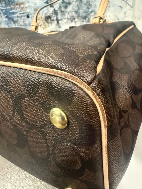 Coach Signature Payton Jordon Double Zip Signature Carryall Shoulder Tote Bag - Image 12