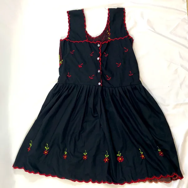 Handmade Philippine Embroidered Dress Black - Image 8