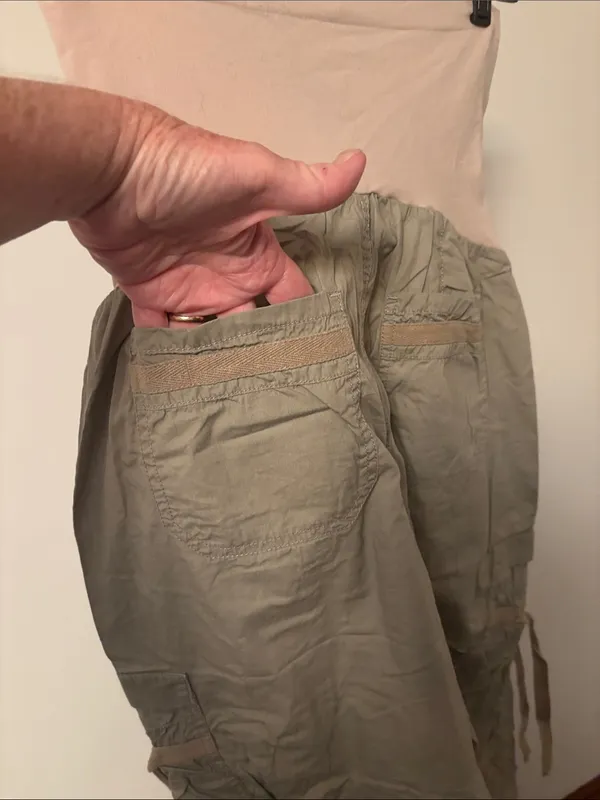 Oh Baby by Motherhood Beige Maternity Capri Cargo Pants - Image 4