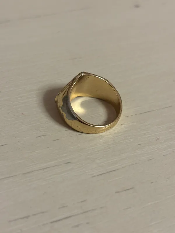 Nordstrom Rack Gold tone heart shape evil eye pink chunky retro ring size 7.5 - Image 4